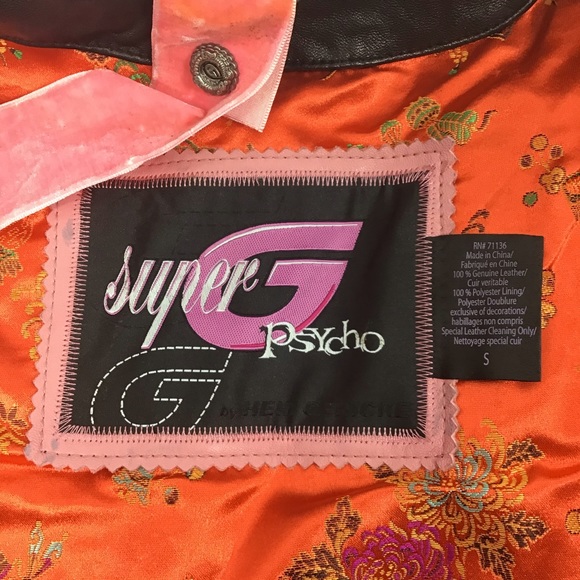 💙 SUPER G PSYCHO Leather Motorcycle Jacket - Picture 13 of 15